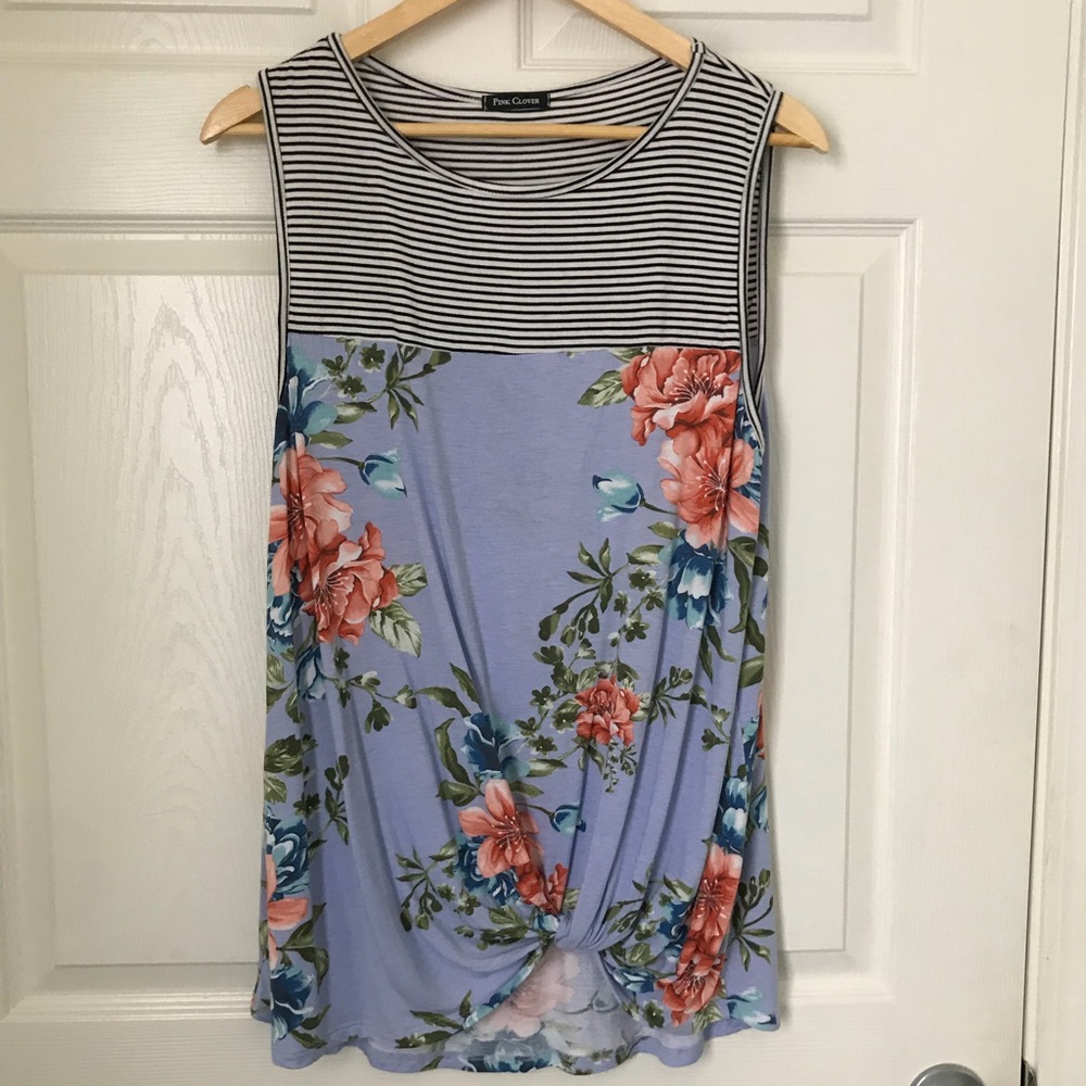 Stitch Fix Pink Clover front knot tank
